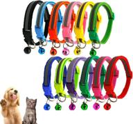 🐶 soft nylon puppy id collars - colorful and adjustable whelping safety litter collars for pups - reflective plain & identification - set of 12 collars logo