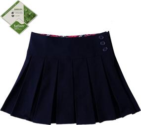 img 2 attached to Bienzoe Stretchy Pleated Adjustable Uniforms Girls' Clothing ~ Skirts & Skorts