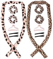 upgrade your curls with 2 packs of heatless silk curling headband in leopard and heart prints - no heat, soft ribbon hair curlers for overnight styling with hair ties and clips included logo