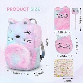 img 1 attached to Adorable Meland Cat Plush Mini Backpack Set With Notebook, Pen, Purse And Stickers - Perfect Toddler And Preschool Girls' Gift For Birthdays Or Christmas