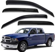 🚘 lightronic wv94109 dark smoke tape-on window visor deflector rain guard - set of 4pcs for 2009-2018 dodge ram 1500 crew cab, 2010-2022 ram 2500/3500 crew cab & mega cab, 2019-2022 ram 1500 classic crew cab логотип