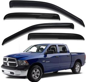 img 4 attached to 🚘 Lightronic WV94109 Dark Smoke Tape-on Window Visor Deflector Rain Guard - Set of 4PCS for 2009-2018 Dodge Ram 1500 Crew Cab, 2010-2022 Ram 2500/3500 Crew Cab & Mega Cab, 2019-2022 Ram 1500 Classic Crew Cab