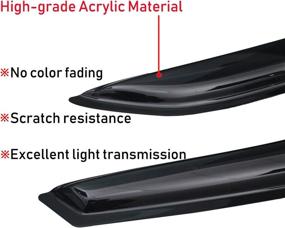 img 1 attached to 🚘 Lightronic WV94109 Dark Smoke Tape-on Window Visor Deflector Rain Guard - Set of 4PCS for 2009-2018 Dodge Ram 1500 Crew Cab, 2010-2022 Ram 2500/3500 Crew Cab & Mega Cab, 2019-2022 Ram 1500 Classic Crew Cab