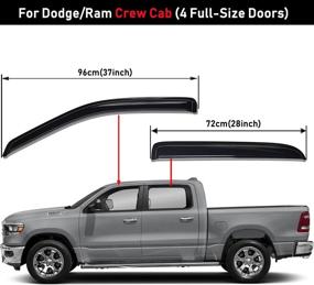 img 3 attached to 🚘 Lightronic WV94109 Dark Smoke Tape-on Window Visor Deflector Rain Guard - Set of 4PCS for 2009-2018 Dodge Ram 1500 Crew Cab, 2010-2022 Ram 2500/3500 Crew Cab & Mega Cab, 2019-2022 Ram 1500 Classic Crew Cab