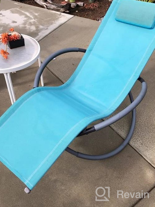 img 1 attached to Vivere ORBL1-TT Outdoor Rocking Chair, True Turquoise Orbital Lounger review by Jared Surabhi