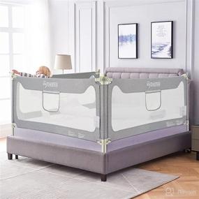 img 4 attached to 🛏️ Bed Rails for Toddlers - Toddler Bed Rail Guard for Queen, King, Twin, Full Size Bed - Kids' Rail Guards - Baby Bed Rail (Grey, 1 Piece, 74.8")
