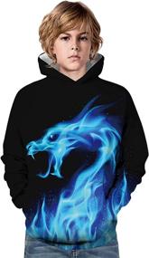 img 2 attached to Hoodies Pullover Sweatshirts Pocket Graphic Boys' Clothing at Fashion Hoodies & Sweatshirts