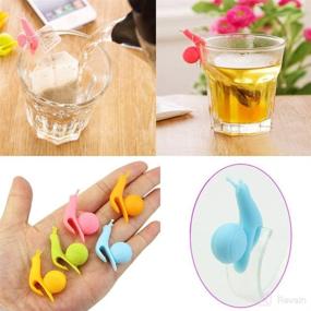 img 3 attached to 🐌 Set of 10 Adorable Snail-shaped Silicone Tea Bag Holders for Cups, Mugs - Colorful Gift Pack