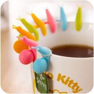 🐌 set of 10 adorable snail-shaped silicone tea bag holders for cups, mugs - colorful gift pack logo