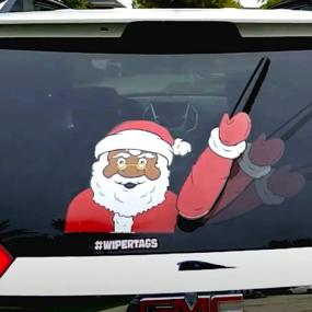 img 2 attached to Add Festive Fun To Your Vehicle With Black Santa Claus Waving Winter WiperTag USA Christmas Decal