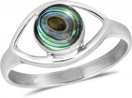 mystical evil eye .925 sterling silver ring with abalone shell inlay | aeravida logo