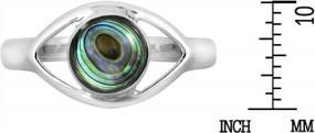 img 1 attached to Mystical Evil Eye .925 Sterling Silver Ring With Abalone Shell Inlay | AeraVida