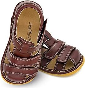 img 1 attached to 👞 Little Maes Boutique Boys' Squeaky Adjustable Sandals