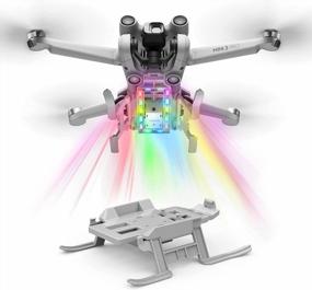 img 4 attached to DJI Mini 3 Pro Accessories: STARTRC Foldable Extended Leg Landing Gear With Flash LED Lights