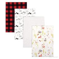 🦌 trend lab buffalo check woodland 4-pack flannel blankets, 30x30 inch, set of 4 logo