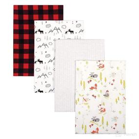 img 2 attached to 🦌 Trend Lab Buffalo Check Woodland 4-Pack Flannel Blankets, 30x30 Inch, Set of 4