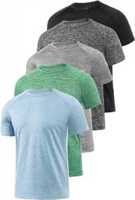 img 4 attached to Мужские спортивные футболки Dry Fit, упаковка из 4-5 влагоотводящих упражнений, фитнеса, спортивной одежды, топы с коротким рукавом для тренировок в спортзале