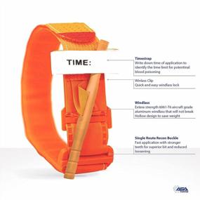 img 2 attached to ASA TECHMED Combat Tourniquet - Windlass First Aid Spinning Medic Pre Hospital Life Saving Hemorrhage Control Application, Cold Resistant Technology. 3 Pack - Orange