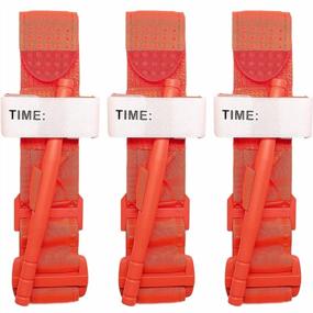 img 4 attached to ASA TECHMED Combat Tourniquet - Windlass First Aid Spinning Medic Pre Hospital Life Saving Hemorrhage Control Application, Cold Resistant Technology. 3 Pack - Orange