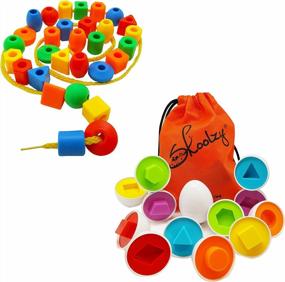 img 4 attached to Привлеките младших школьников с помощью интерактивной игрушки-яйца Skoolzy'S Lacing Beads для дошкольников