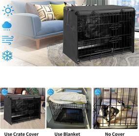 img 1 attached to 48 Inch Wire Extra Large Dog Cage | Dog Crate Cover with 1 2 3 Doors | Durable Waterproof 600D Oxford Fabric Indoor/Outdoor Black