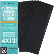 20 pack 4 "x 12" вентиляционных фильтров с активированным углем для дома - угольный фильтр для уменьшения пыли, грязи, дыма, пыльцы, волос и многого другого - напольный регистровый фильтр переменного тока для домашних вентиляционных отверстий логотип