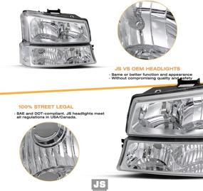 img 1 attached to ⚡️ High-Quality Headlight Assembly Replacement for Chevy Avalanche/Silverado (2003-2006) - Chrome Housing, 4pcs with Bumper Lights