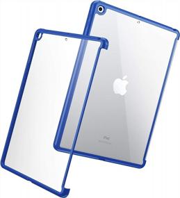 img 4 attached to Полночно-синий поэтический тонкий легкий прозрачный чехол-бампер для планшетов iPad 10.2 7th Gen 2019 и 8th Gen 2020, совместимый с официальным смарт-чехлом и смарт-клавиатурой.