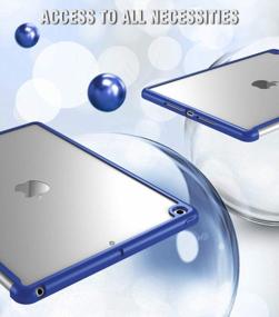 img 1 attached to Полночно-синий поэтический тонкий легкий прозрачный чехол-бампер для планшетов iPad 10.2 7th Gen 2019 и 8th Gen 2020, совместимый с официальным смарт-чехлом и смарт-клавиатурой.