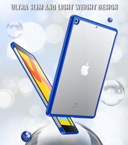 img 3 attached to Полночно-синий поэтический тонкий легкий прозрачный чехол-бампер для планшетов iPad 10.2 7th Gen 2019 и 8th Gen 2020, совместимый с официальным смарт-чехлом и смарт-клавиатурой.