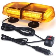 amber led strobe light: 54 warning safety flashing beacon lights for vehicle, forklift truck, 🚨 tractor, golf carts, utv, car, bus - 12v-24v, with 4 magnets and 16 ft straight cord logo