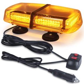 img 4 attached to Amber LED Strobe Light: 54 Warning Safety Flashing Beacon Lights for Vehicle, Forklift Truck, 🚨 Tractor, Golf Carts, UTV, Car, Bus - 12V-24V, with 4 Magnets and 16 ft Straight Cord