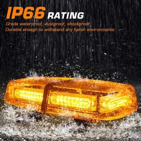 img 3 attached to Amber LED Strobe Light: 54 Warning Safety Flashing Beacon Lights for Vehicle, Forklift Truck, 🚨 Tractor, Golf Carts, UTV, Car, Bus - 12V-24V, with 4 Magnets and 16 ft Straight Cord
