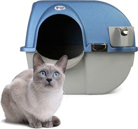 img 3 attached to 🧹 Efficient Cleaning Solution: Omega Paw Premium Roll 'n Clean Litter Box, Large Size in Pearl Blue (PR-RA20-1)