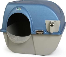 img 4 attached to 🧹 Efficient Cleaning Solution: Omega Paw Premium Roll 'n Clean Litter Box, Large Size in Pearl Blue (PR-RA20-1)