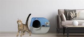 img 1 attached to 🧹 Efficient Cleaning Solution: Omega Paw Premium Roll 'n Clean Litter Box, Large Size in Pearl Blue (PR-RA20-1)