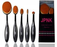 oval toothbrush makeup brush set - 5pcs synthetic powder foundation cream brushes (b) logo