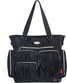 img 4 attached to SoHo Times Square Diaper Bag Tote 8Pc Set: The Perfect Diaper Bag for Stylish Parents