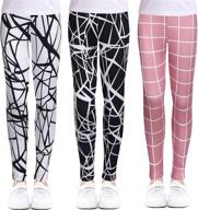 🌸 arshiner printing flower girls stretch leggings 3-pack: ankle length pants for 10-11 year olds - trendy girls' clothing via leggings logo