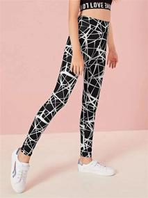 img 1 attached to 🌸 Arshiner Printing Flower Girls Stretch Leggings 3-Pack: Ankle Length Pants for 10-11 Year Olds - Trendy Girls' Clothing via Leggings