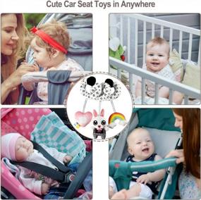 img 2 attached to Мягкие спиральные игрушки для младенцев для колясок и кроваток - Плюшевые кролики, подвесные игрушки для мальчиков и девочек - Спиральная игрушка AIPINQI для автомобильных сидений