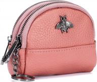 women's leather coin purse w/ keychain ring - imeetu mini pouch wallet logo