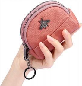 img 2 attached to Женский кожаный кошелек для монет с кольцом для ключей - Imeetu Mini Pouch Wallet