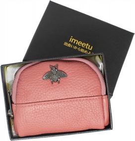 img 3 attached to Женский кожаный кошелек для монет с кольцом для ключей - Imeetu Mini Pouch Wallet