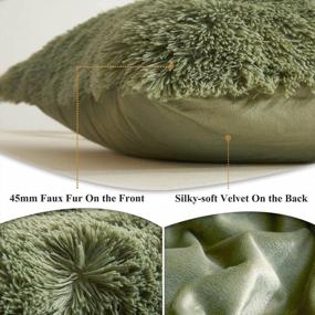 img 1 attached to Add Elegance To Your Decor With Luxurious XeGe Faux Fur Pillow Covers – Pack Of 2, Sage Green
