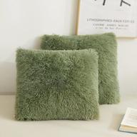 add elegance to your decor with luxurious xege faux fur pillow covers – pack of 2, sage green logo