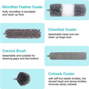 img 1 attached to 🧹 Versatile and Efficient 12pcs Microfiber Dusters with Stainless Steel Extension Pole: Perfect for Cleaning High Ceilings, Blinds, Furniture, Cars, and More!