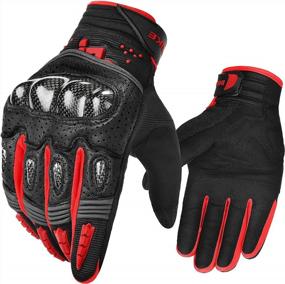 img 4 attached to Ultimate Protection And Comfort: INBIKE Hard Knuckle Motorcycle Gloves With Carbon Fiber – Red, Large Size (IM803)