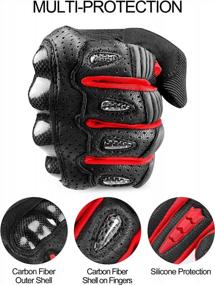 img 2 attached to Ultimate Protection And Comfort: INBIKE Hard Knuckle Motorcycle Gloves With Carbon Fiber – Red, Large Size (IM803)
