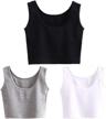 3-pack hzh short yoga dance athletic tank crop tops for women or teens logo